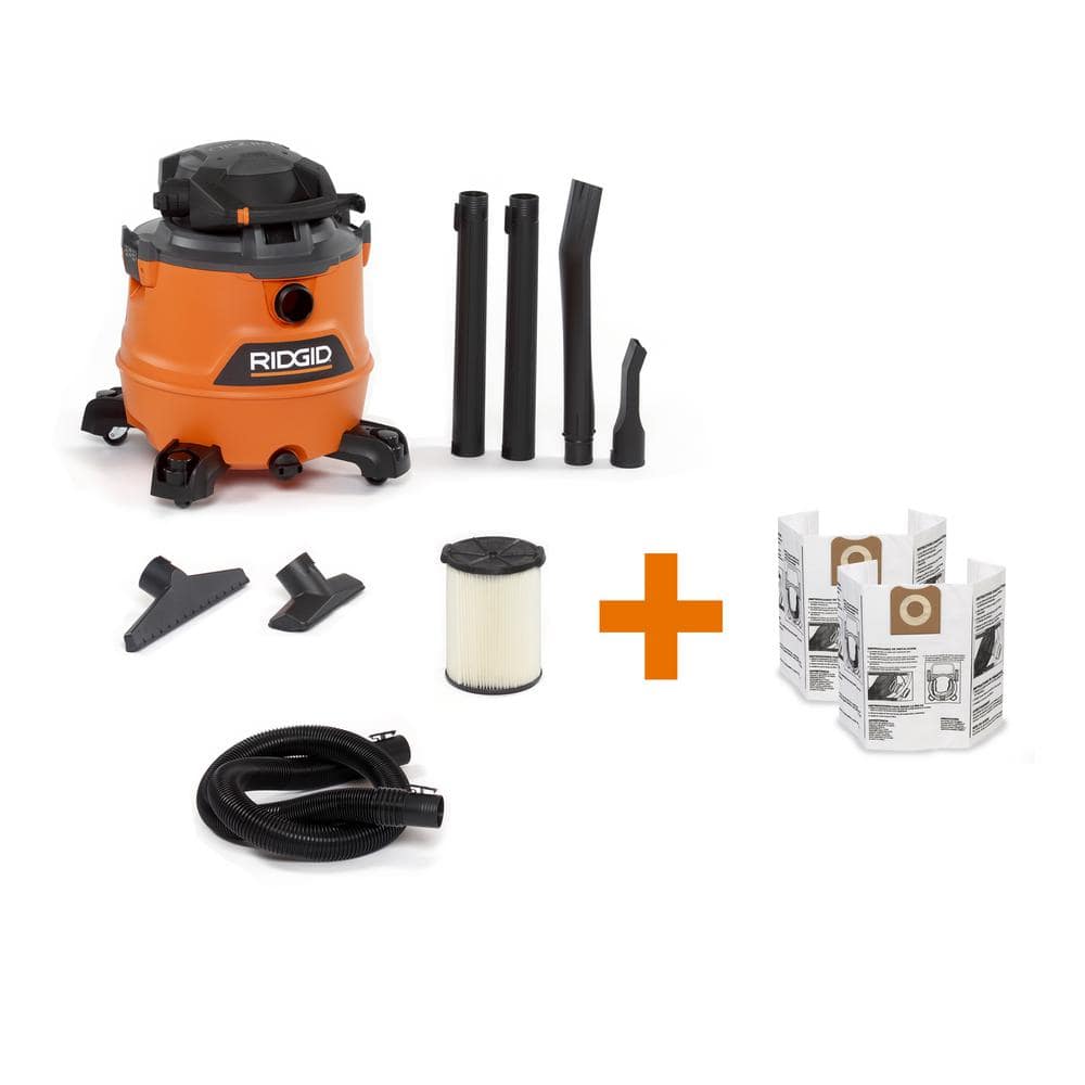 RIDGID 16 Gallon 6.5 Peak HP NXT Wet/Dry Shop Vacuum with Detachable Blower, Filter, Dust Bags, Locking Hose and Accessories HD1600B - Intensery