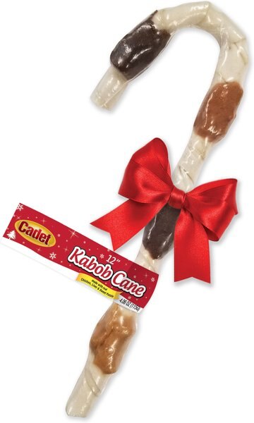 Cadet Premium Grade Holiday Cane Beefhide Kabob Dog Treat - Intensery
