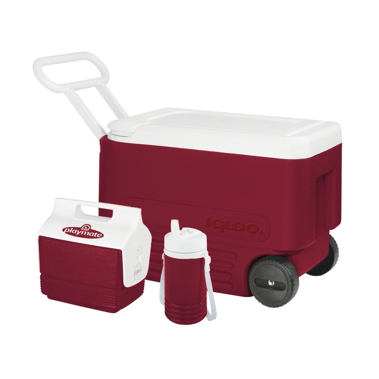 Igloo Wheelie Cool Red/White 38 qt Cooler Set - Intensery