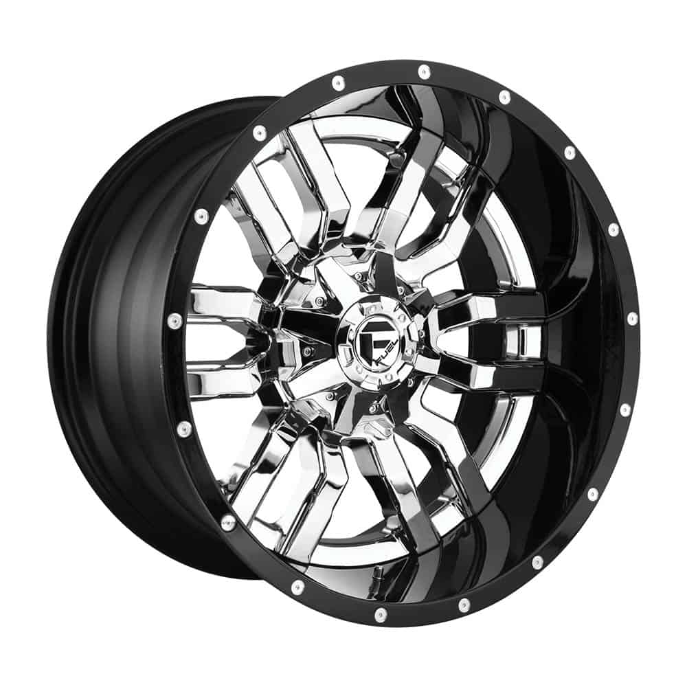Fuel 2PC D270 SLEDGE D270 20X10 8X6.5 CHR-PLATED-GBL -18MM - Intensery