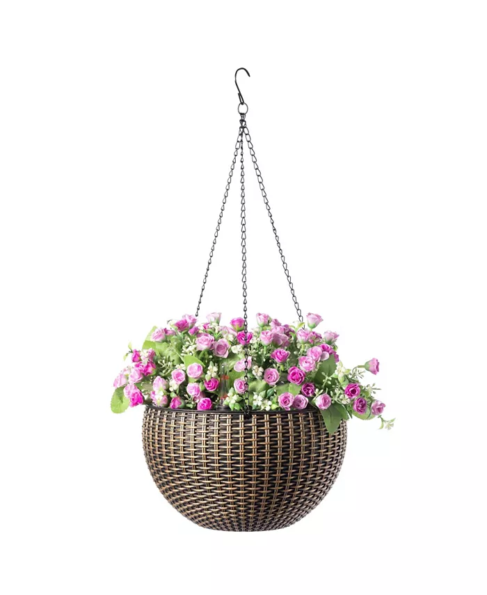 Gardenised Self Watering Hanging Basket Flower Planter - Intensery