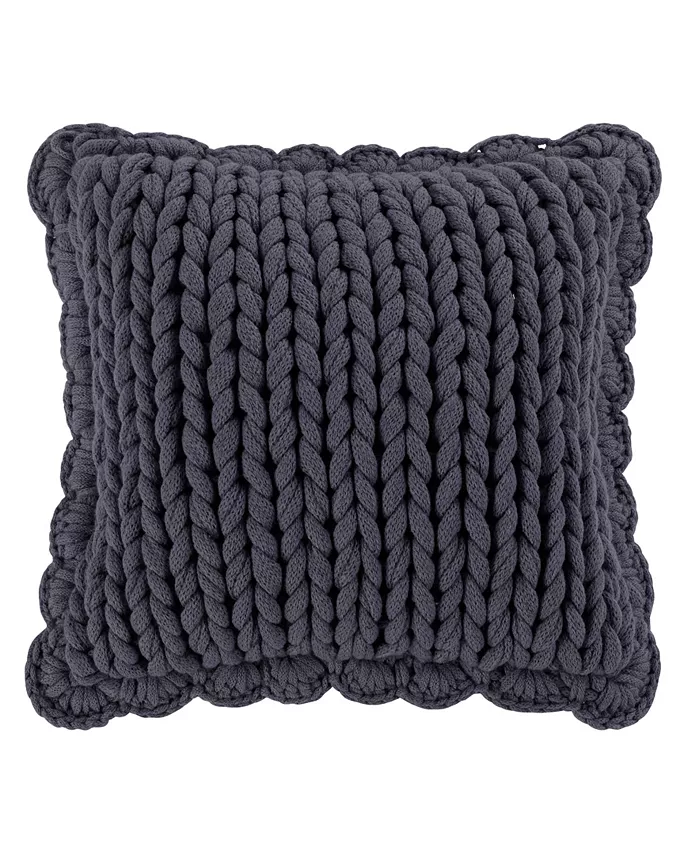 American Heritage Textiles Chunky Knit Decorative Pillow， 14