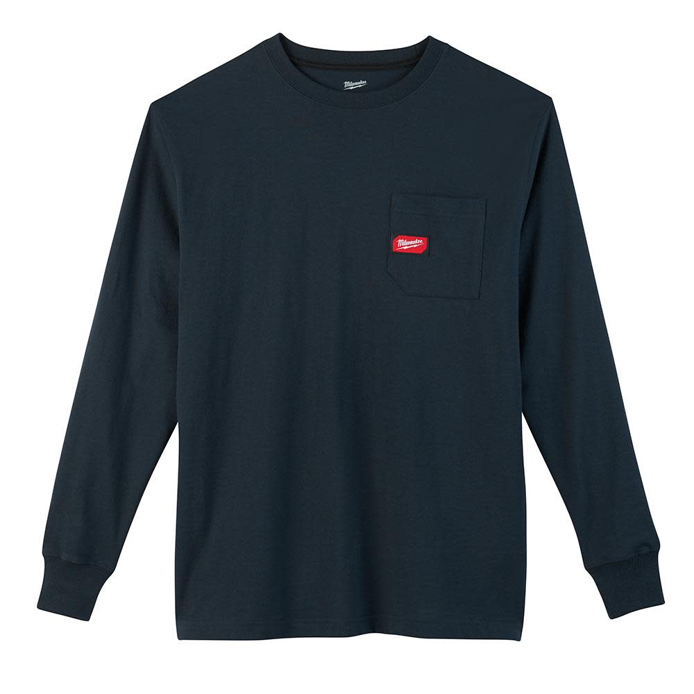Heavy Duty Blue Pocket Long Sleeve T-Shirt3X - Intensery
