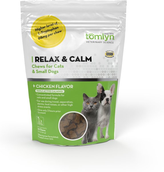Tomlyn Relax and Calm Chicken Flavored Soft Chews Calming Supplement for Cats and Dogs - Intensery