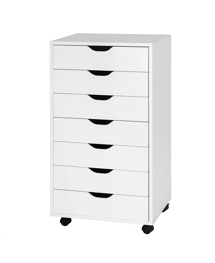 Costway 7 Drawer Chest Storage Dresser Floor Cabinet Organizer - Intensery