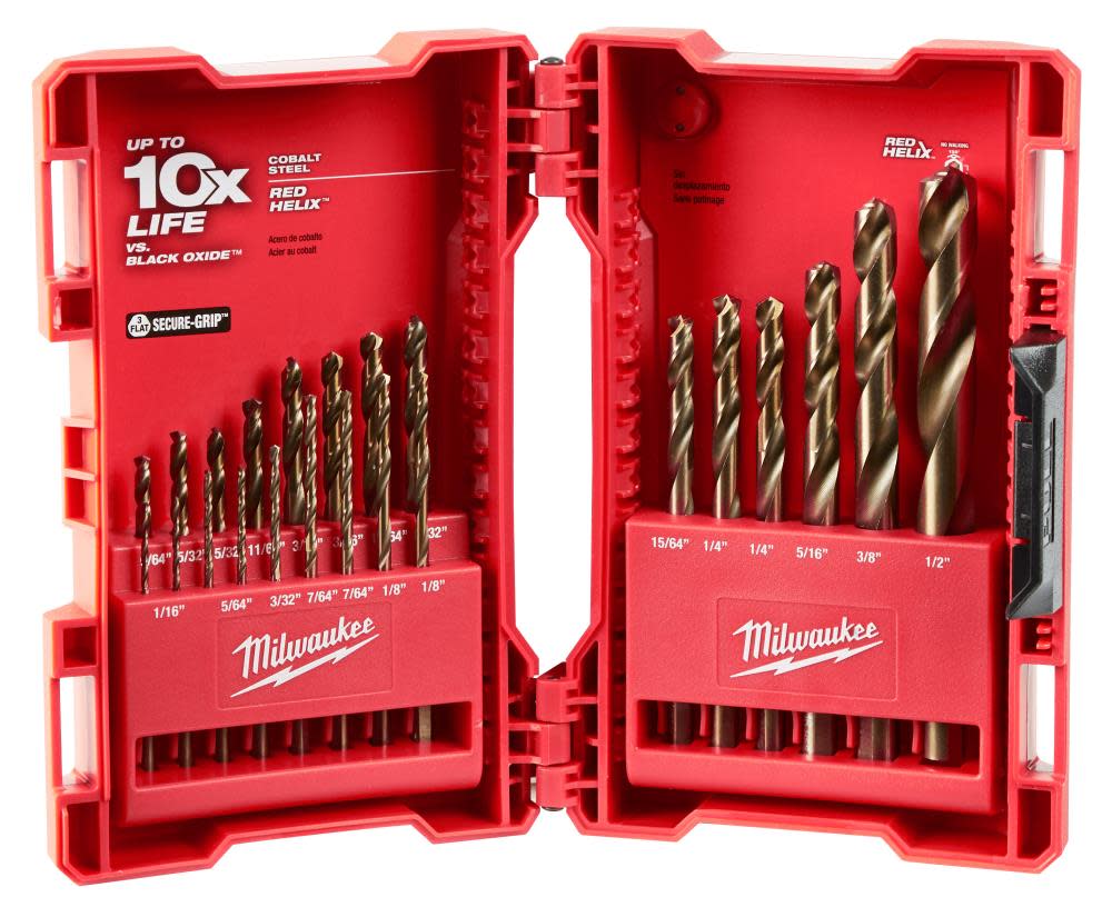 23 Piece RED HELIX™ Cobalt Drill Bit Set - Intensery