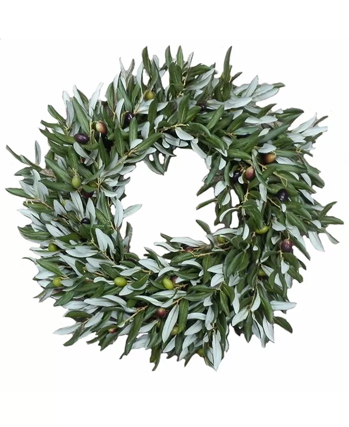 Winward Silks Permanent Botanicals Olive Wreath - Intensery