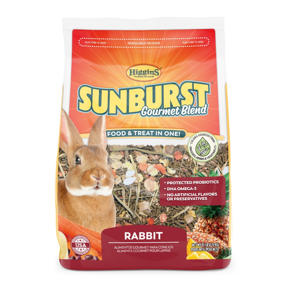 Higgins Sunburst Gourmet Blend Rabbit Food - 25 lb Bag - Intensery