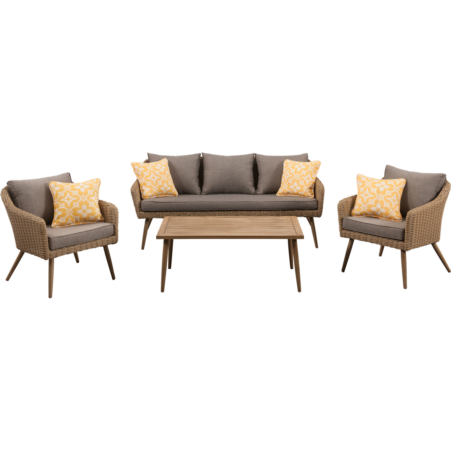 Mod Jaden 4 pc Brown Aluminum Modern Conversation Set Gray - Intensery