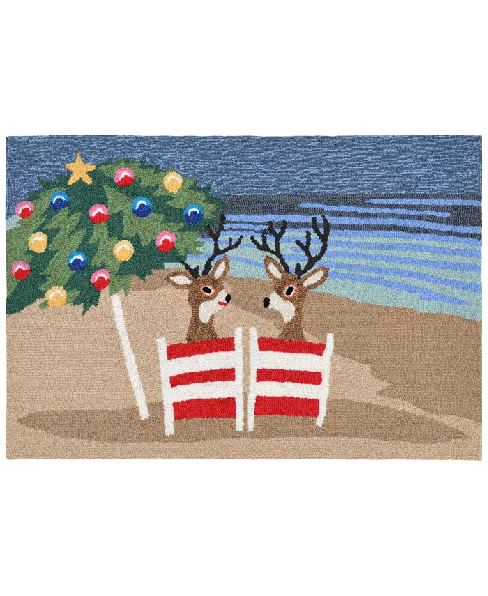 Liora Manne' Liora Manne Front Porch Indoor Outdoor Coastal Christmas Mult 2' x 3' Area Rug - Intensery