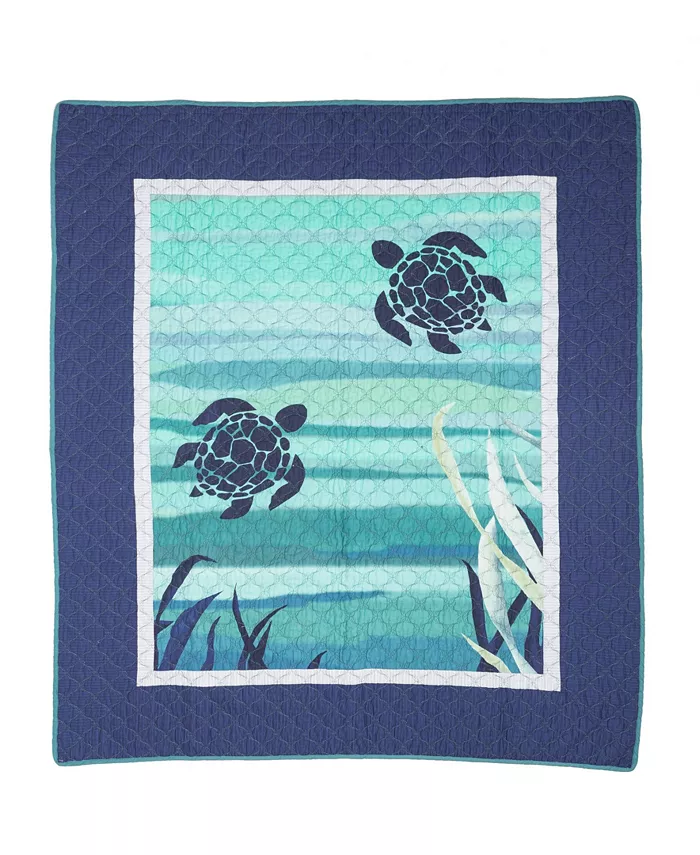 American Heritage Textiles Summer Surf Quilted Cotton Throw - Intensery