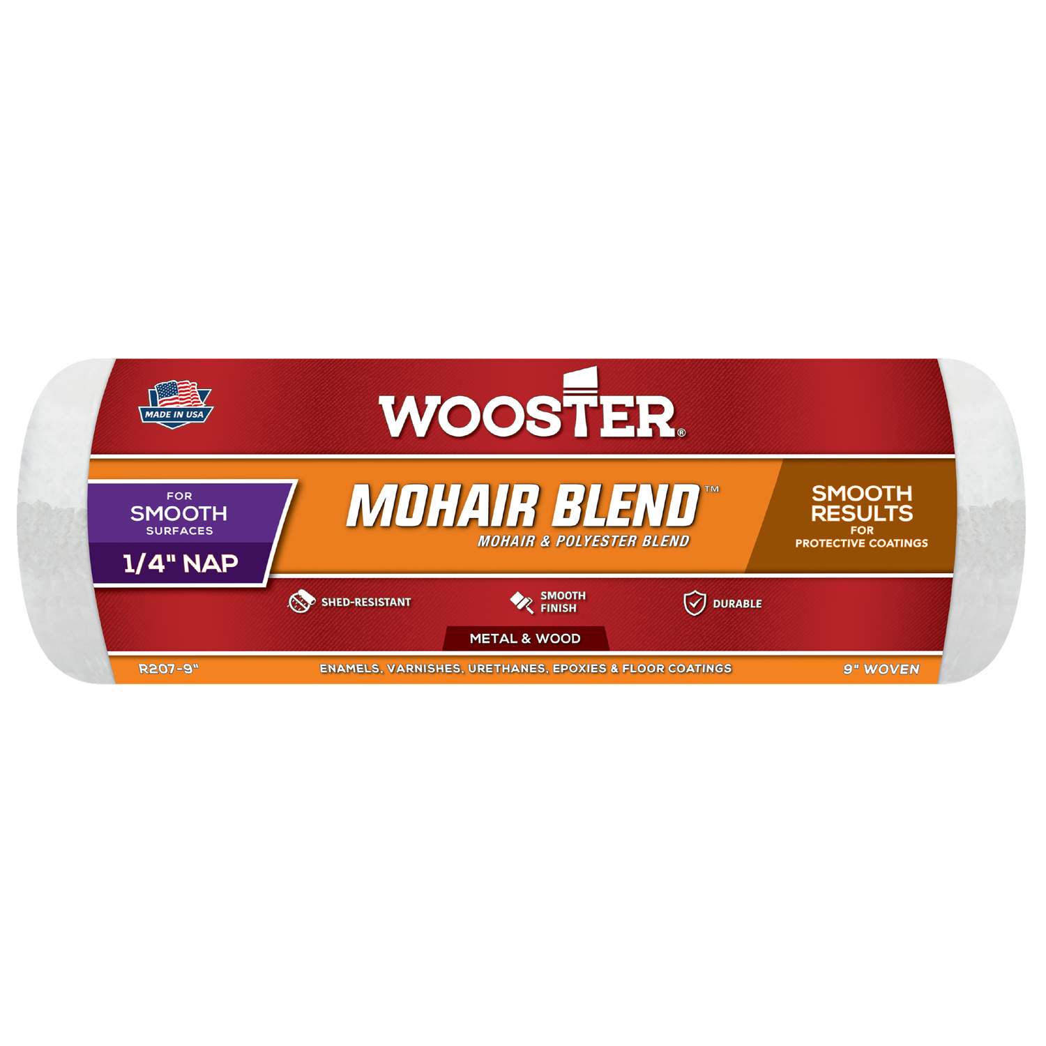 Wooster Mohair Blend 9 in. W X 1/4 in. Regular Paint Roller Cover 1 pk - Intensery
