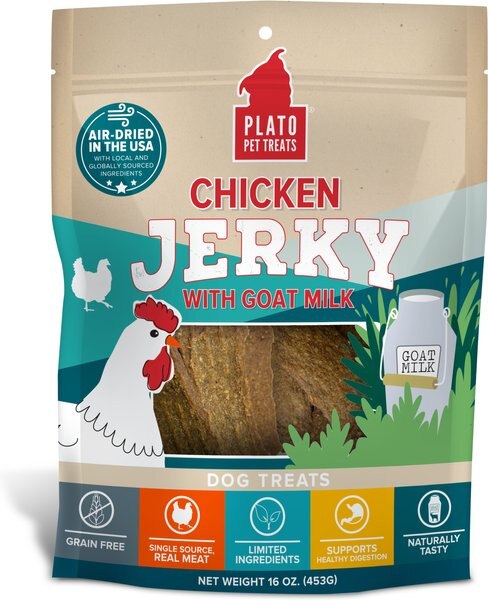 Plato Chicken Jerky w/Goat's Milk Dog Treat - Intensery