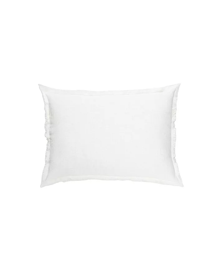 Anaya Home Bright White Linen Down Lumbar  Pillow - Intensery