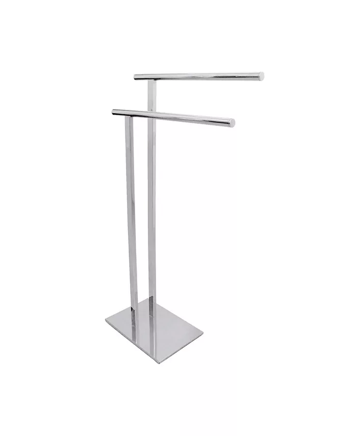 Kingston Brass Double L Shape Pedestal Towel Holder in Polished Chrome - Intensery