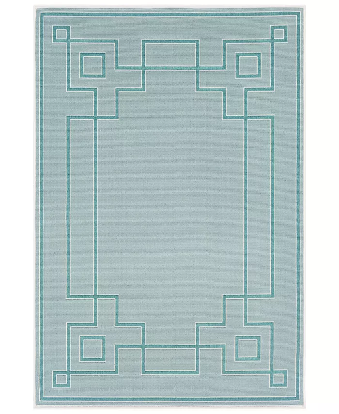 Surya CLOSEOUT! Alfresco ALF-9655 Aqua 6' x 9' Area Rug， Indoor Outdoor - Intensery