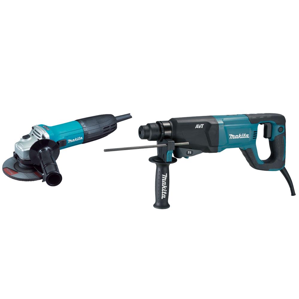 Makita 1In SDS+ AVT Rotary Hammer and GA4530 4-1/2In Grinder HR2621X2 from Makita - Intensery