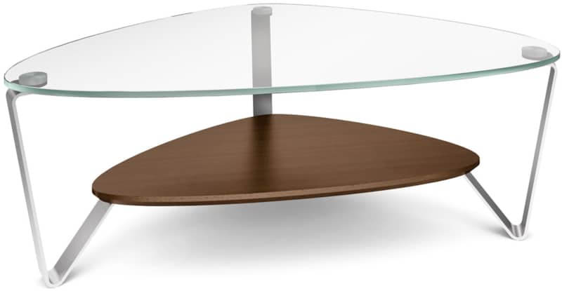 BDI Dino Small Chocolate Walnut Triangular Coffee Table - Intensery
