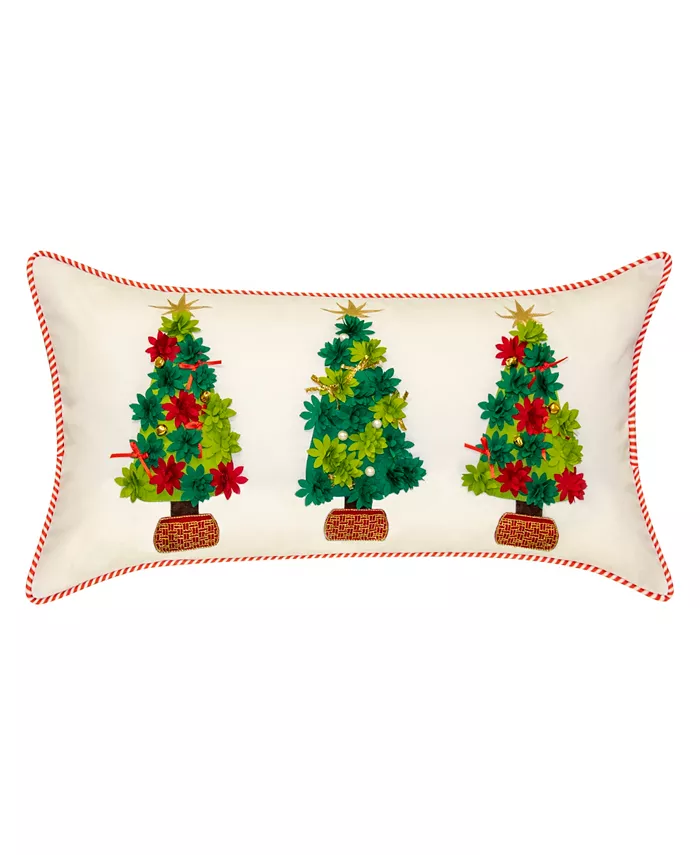 Edieor Outdoor Holiday Potted Christmas Trees Decorative Pillow， 25