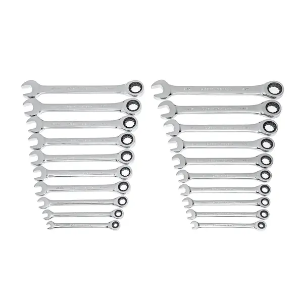 GearWrench 20-Piece 72-Tooth Ratcheting Combination Wrench Set - Intensery
