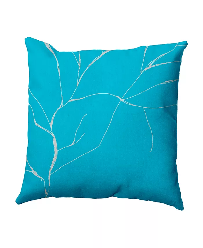 E by Design 16 Inch Turquoise Decorative Floral Throw Pillow - Intensery