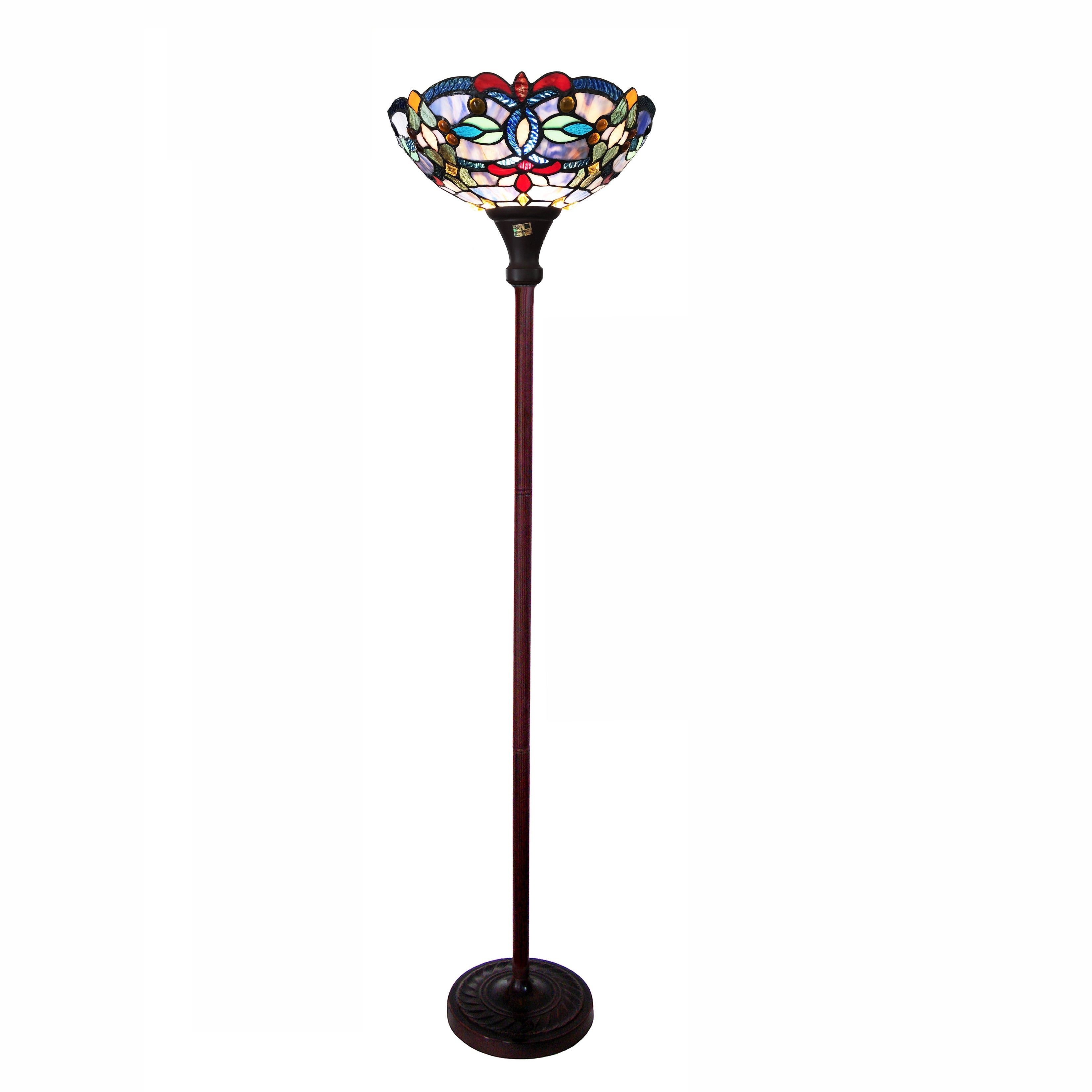 Gracewood Hollow Chopra Tiffany-style Antique Bronze Floor Lamp - Intensery