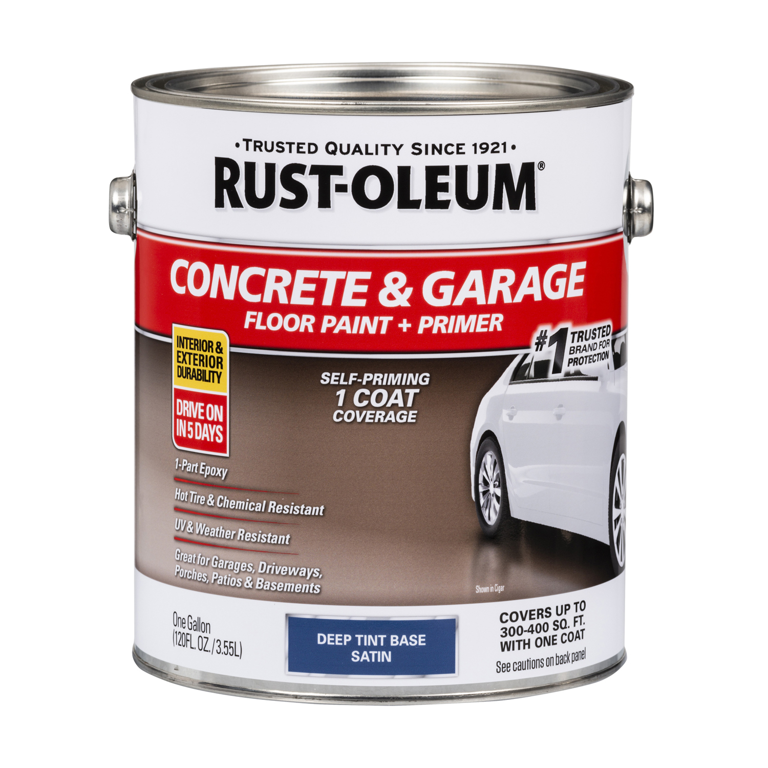 Rust-Oleum Concrete \u0026 Garage Satin Deep Tint Base Water-Based Acrylic Concrete Floor Paint 1 gal - Intensery