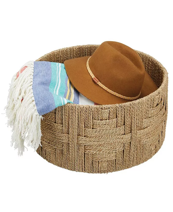 mDesign Large Woven Seagrass Braided Home Storage Basket Bin - Intensery