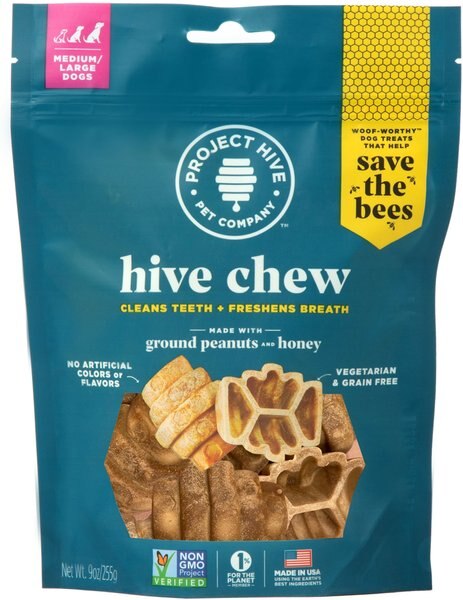 Project Hive Pet Company Chews Large Hard Chew Dog Treats， 8-oz bag - Intensery