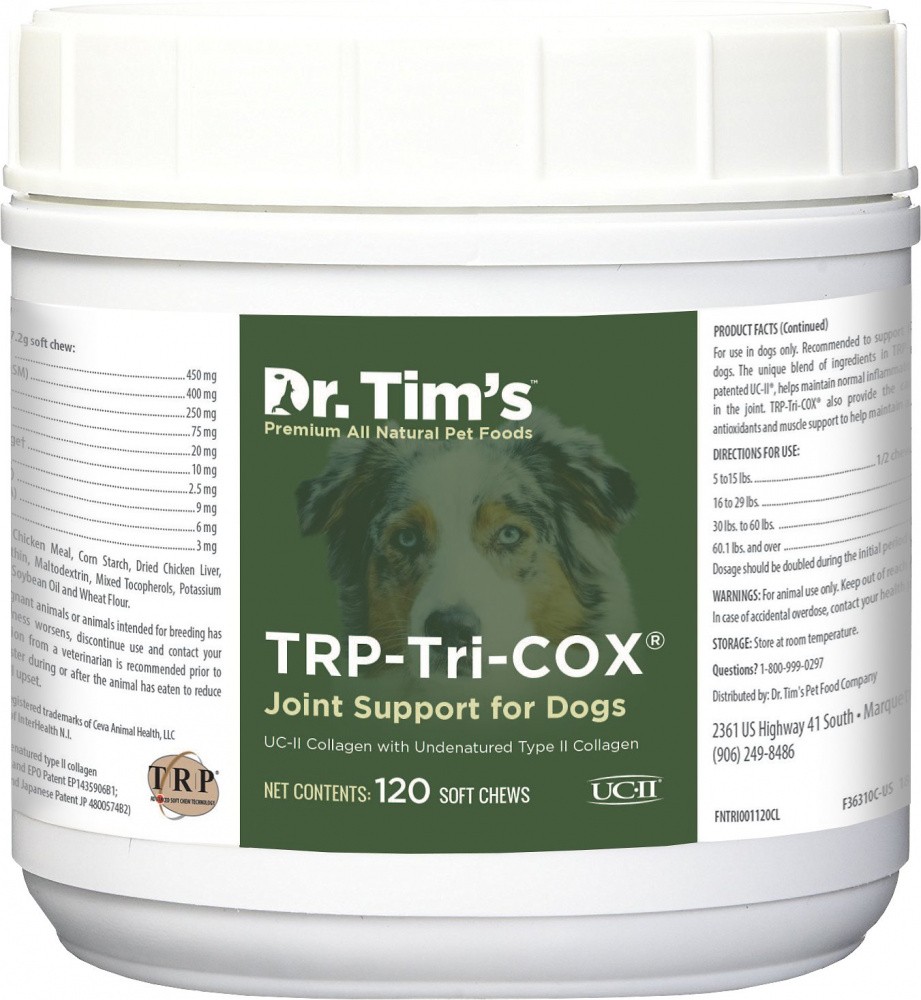 Dr. Tim's TRP-Tri-Cox Joint Mobility Dog Supplements - 120-ct - Intensery
