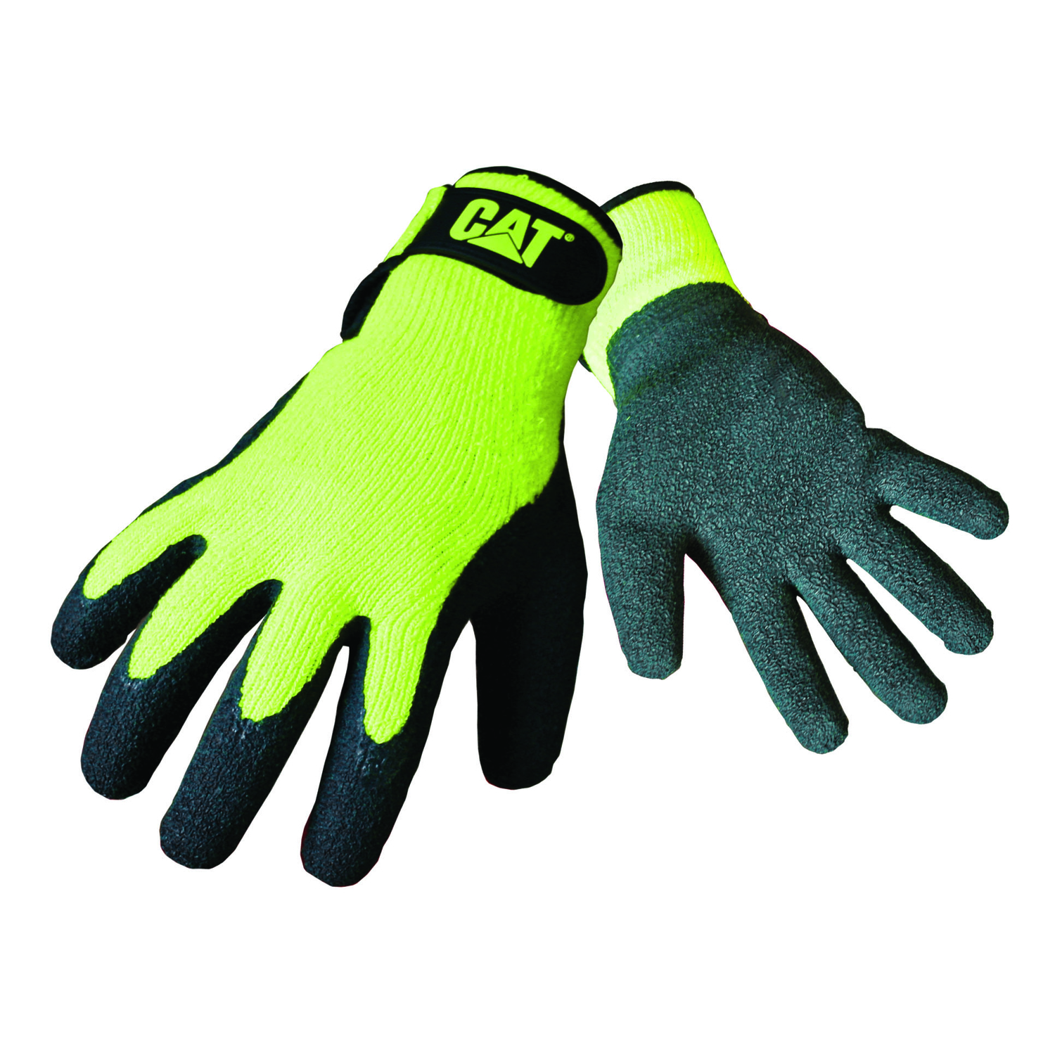 CAT Men\u0027s Indoor/Outdoor Palm Work Gloves High-Vis Green L 1 pair - Intensery