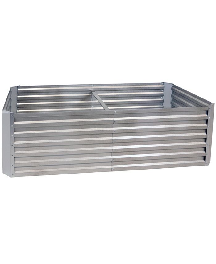 Sunnydaze Decor Galvalume Steel Rectangle Raised Garden Bed - Silver - 71 in - Intensery