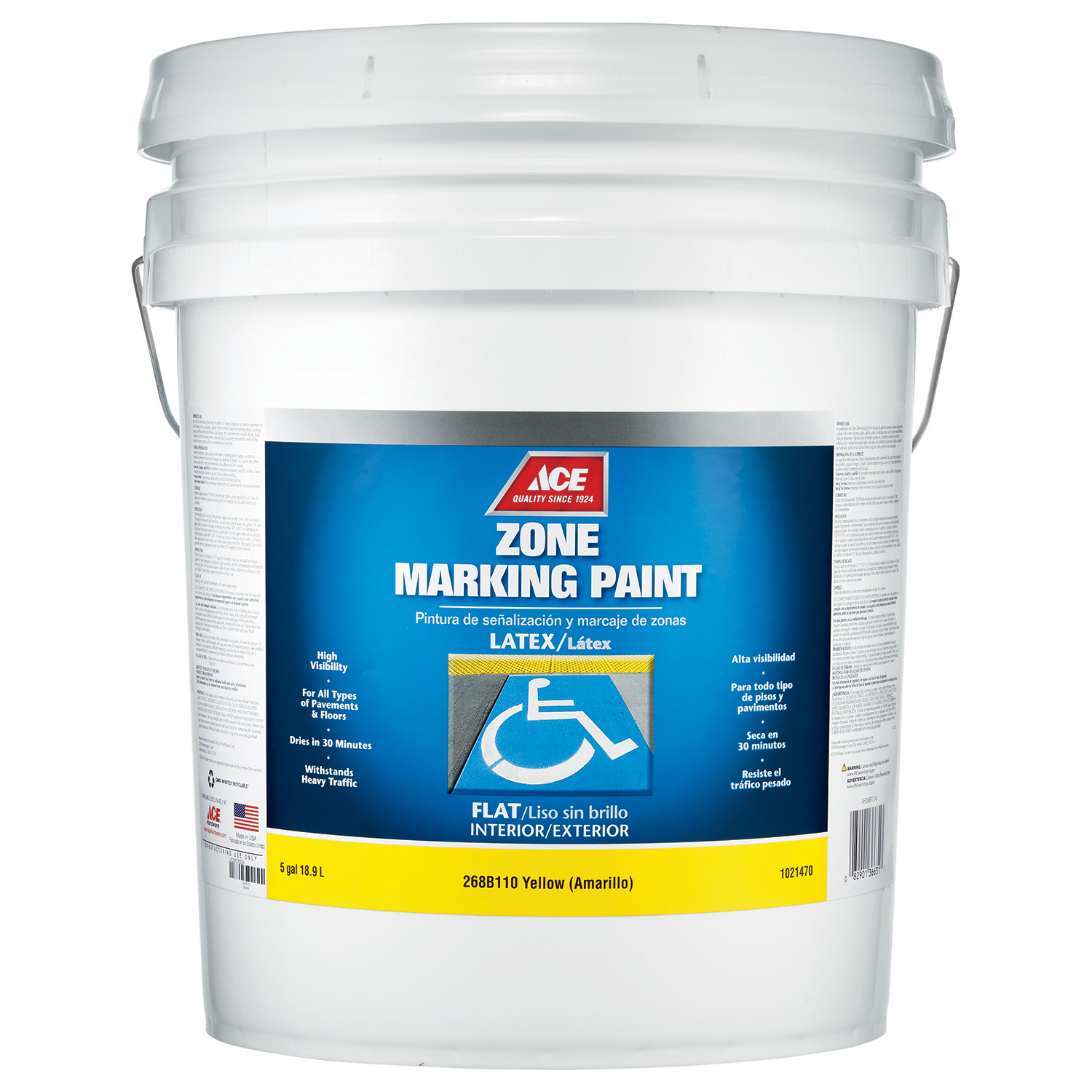Ace Yellow Zone Marking Paint 5 gal - Intensery