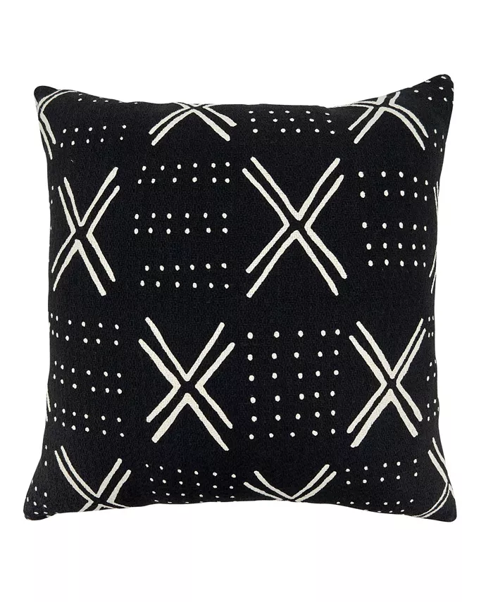 Saro Lifestyle Dark Mudcloth Throw Pillow - Intensery