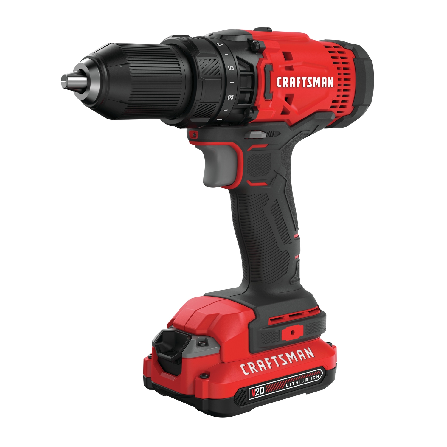 Craftsman V20 20 V 1/2 in. Brushed Cordless Compact Drill Kit (Battery \u0026 Charger) - Intensery