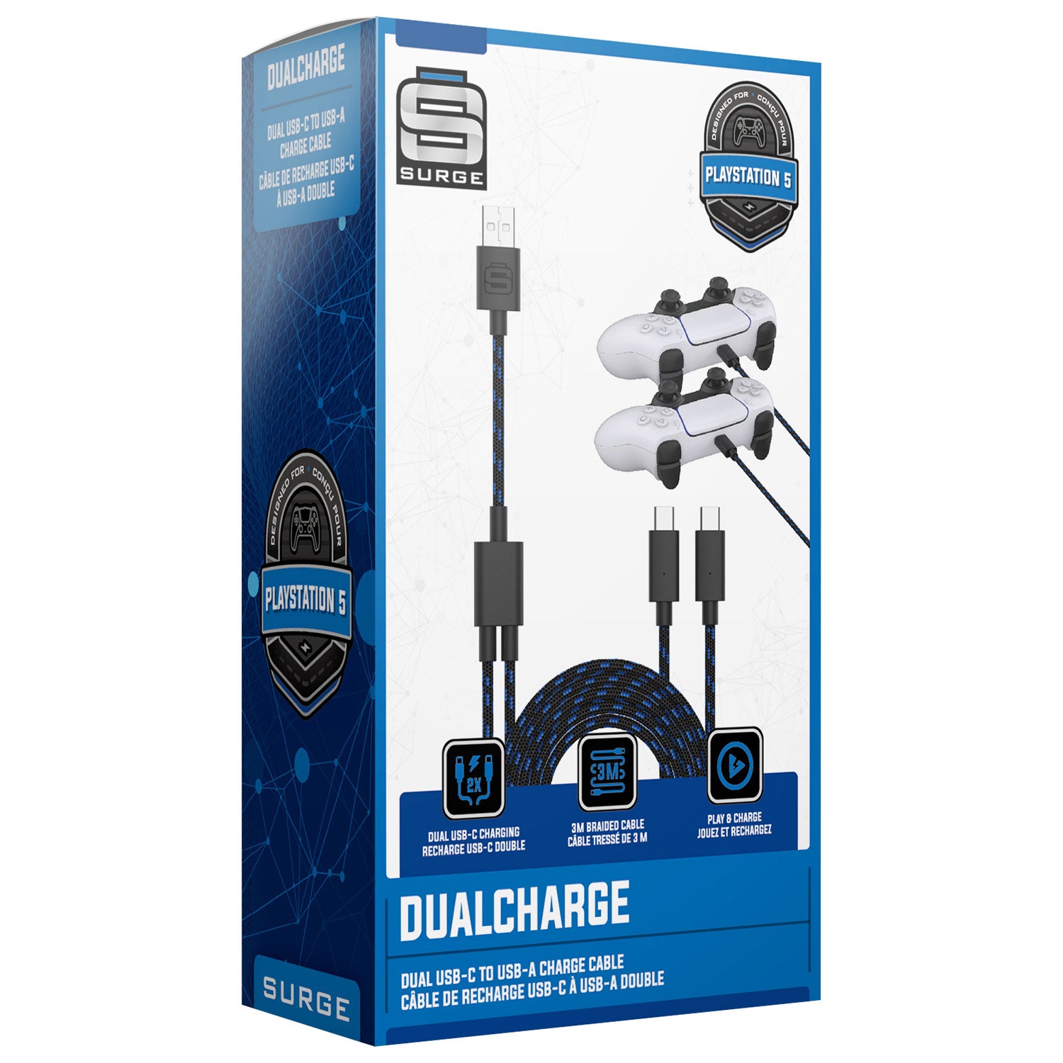Surge SG20016 Dual USB-C Controller Charging Cable for PS5 - Intensery