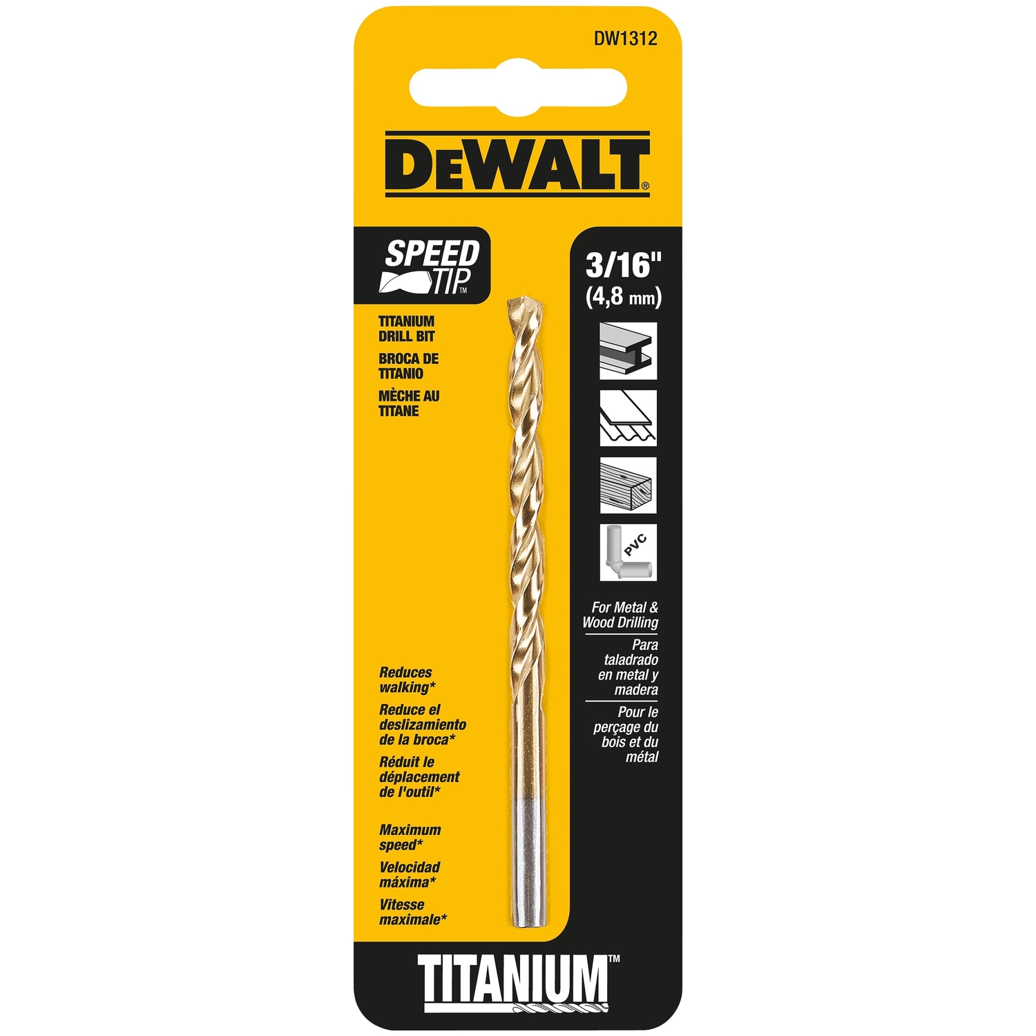 DeWalt 3/16 in. X 3.5 in. L High Speed Steel Split Point Drill Bit 1 pc - Intensery