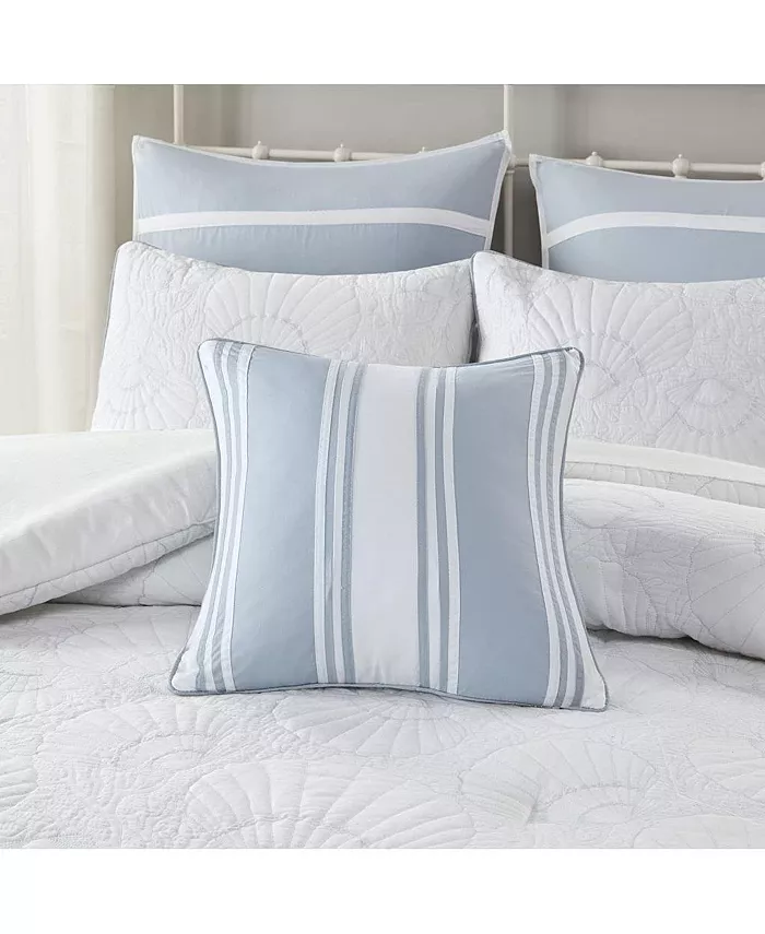 Gracie Mills Crystal Beach Pieced Square Pillow White 18x18 - Intensery