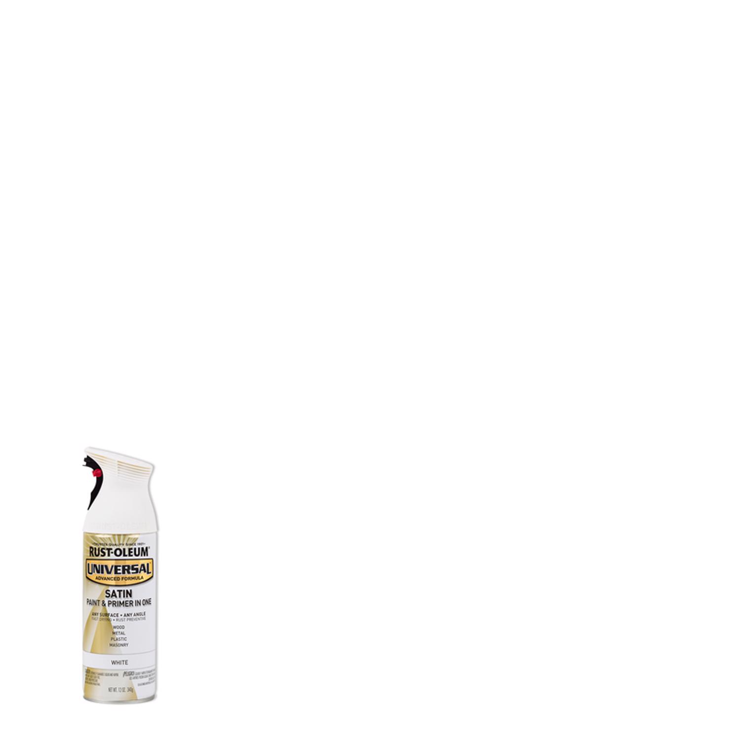 Rust-Oleum Universal Satin White Spray Paint 12 oz - Intensery