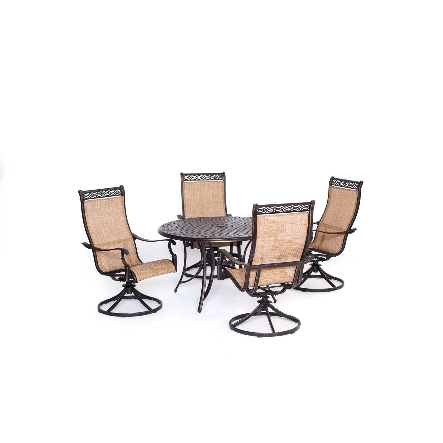 Cambridge Legacy 5 pc Bronze Aluminum Swivel Rocker Dining Set - Intensery