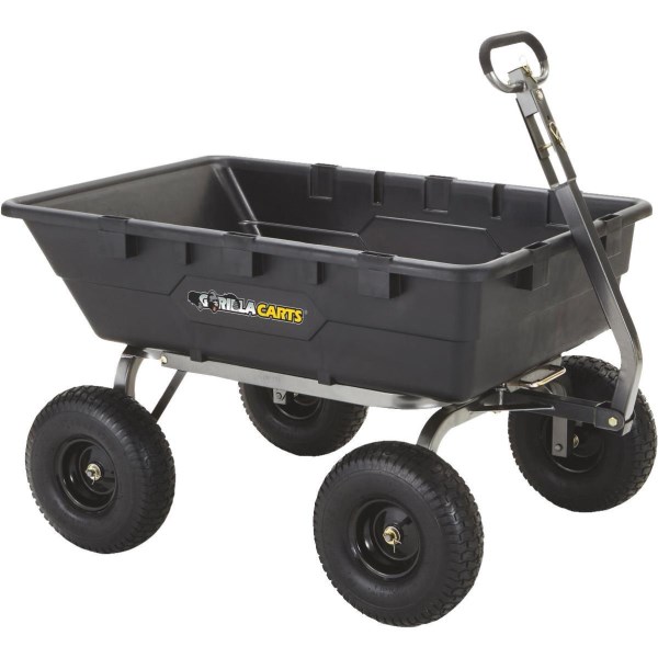 Gorilla Carts 12 Cu. Ft. Heavy Duty Poly Yard Dump Cart - Intensery
