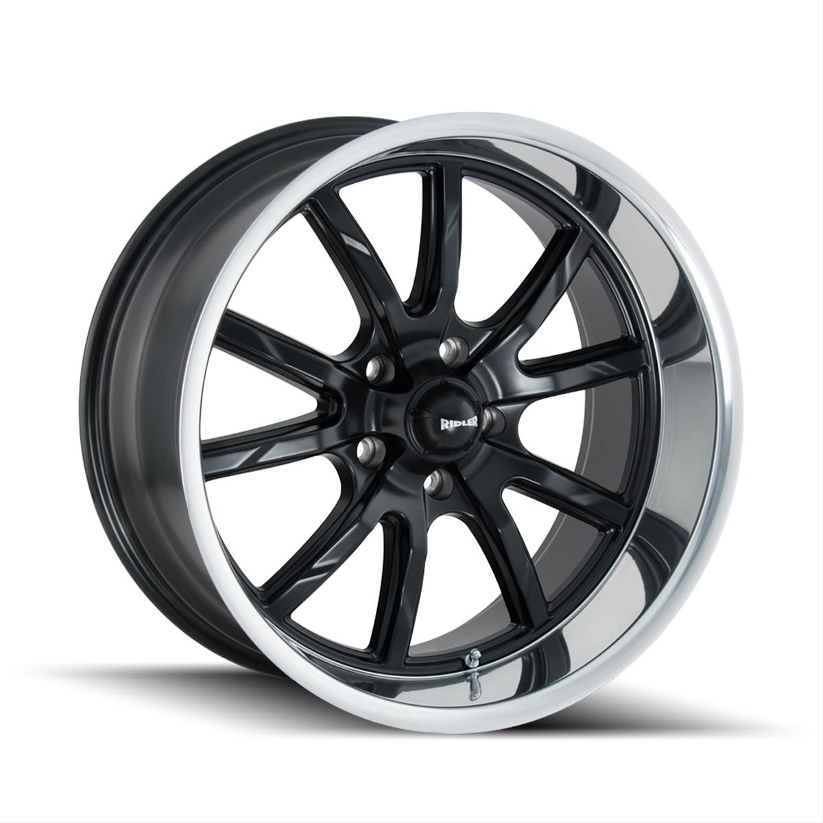 Ridler 650-8865MB Ridler 650 Series Matte Black Wheels with Polished Lip - Intensery