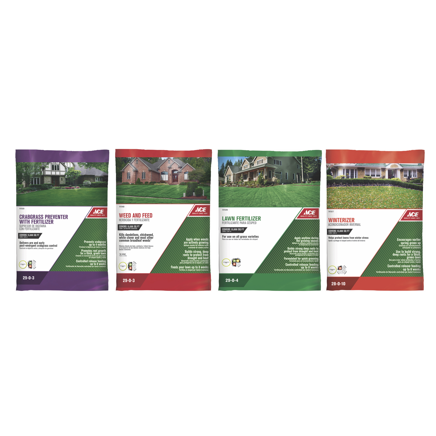Ace 4 Step Annual Program Lawn Fertilizer For All Grasses 15000 sq ft - Intensery