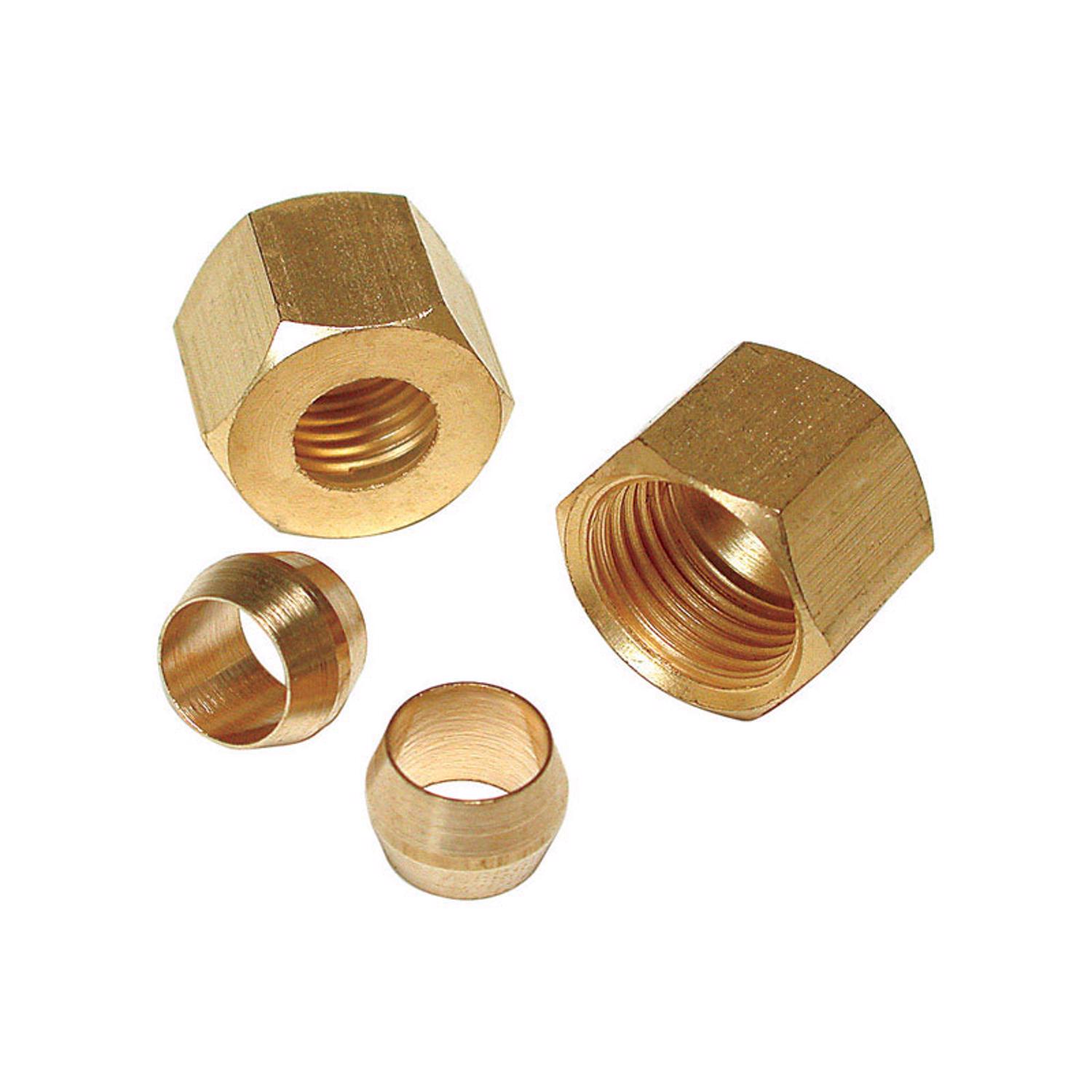 Dial 1/4 in. H X 1/4 in. W Yellow Brass Compression Sleeve and Nut - Intensery