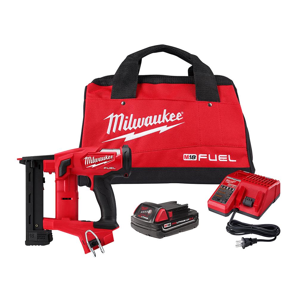 Milwaukee M18 FUEL 18 Gauge 1/4 in. Narrow Crown Stapler Kit 2749-21CT from Milwaukee - Intensery