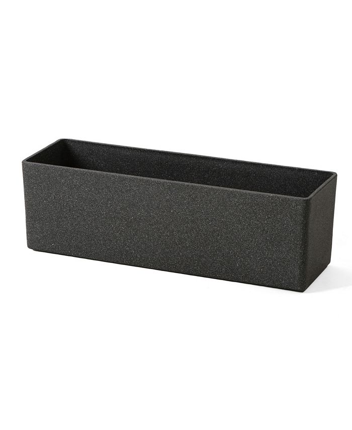 Glitzhome Oversized Faux Marble Rectangle Planter， Set of 2 - Intensery