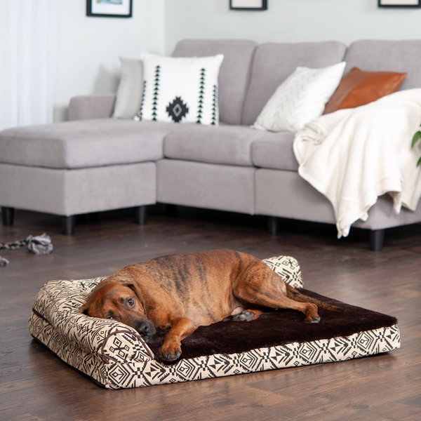 FurHaven Southwest Kilim Cooling Gel Deluxe Chaise Dog and Cat Bed - Intensery