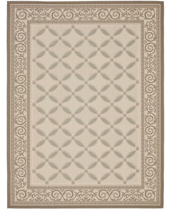 Safavieh Courtyard Beige and Dark Beige 8' x 11' Outdoor Area Rug - Intensery