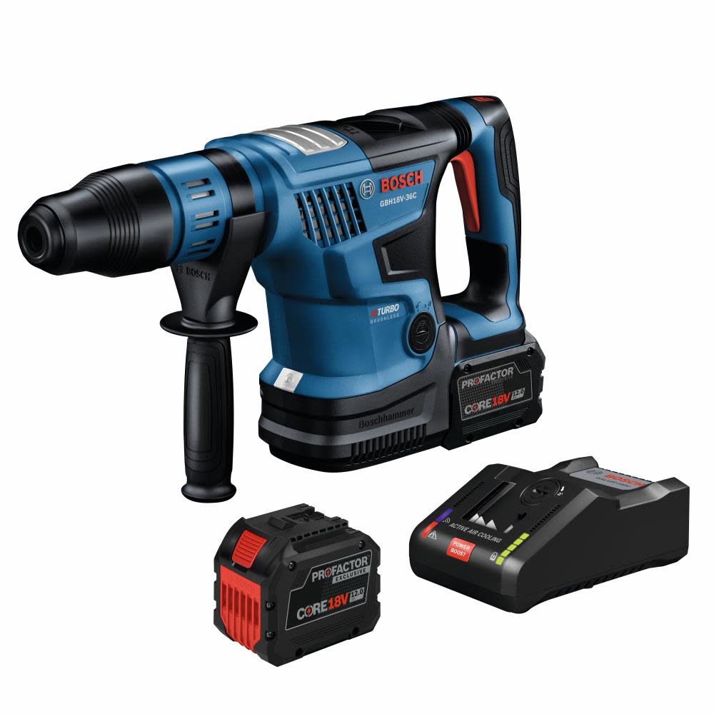 Bosch PROFACTOR 18V Hitman 1 9/16 Rotary Hammer Kit Connected Ready SDS max with 2 CORE18V 12Ah PROFACTOR Exclusive Batteries - Intensery