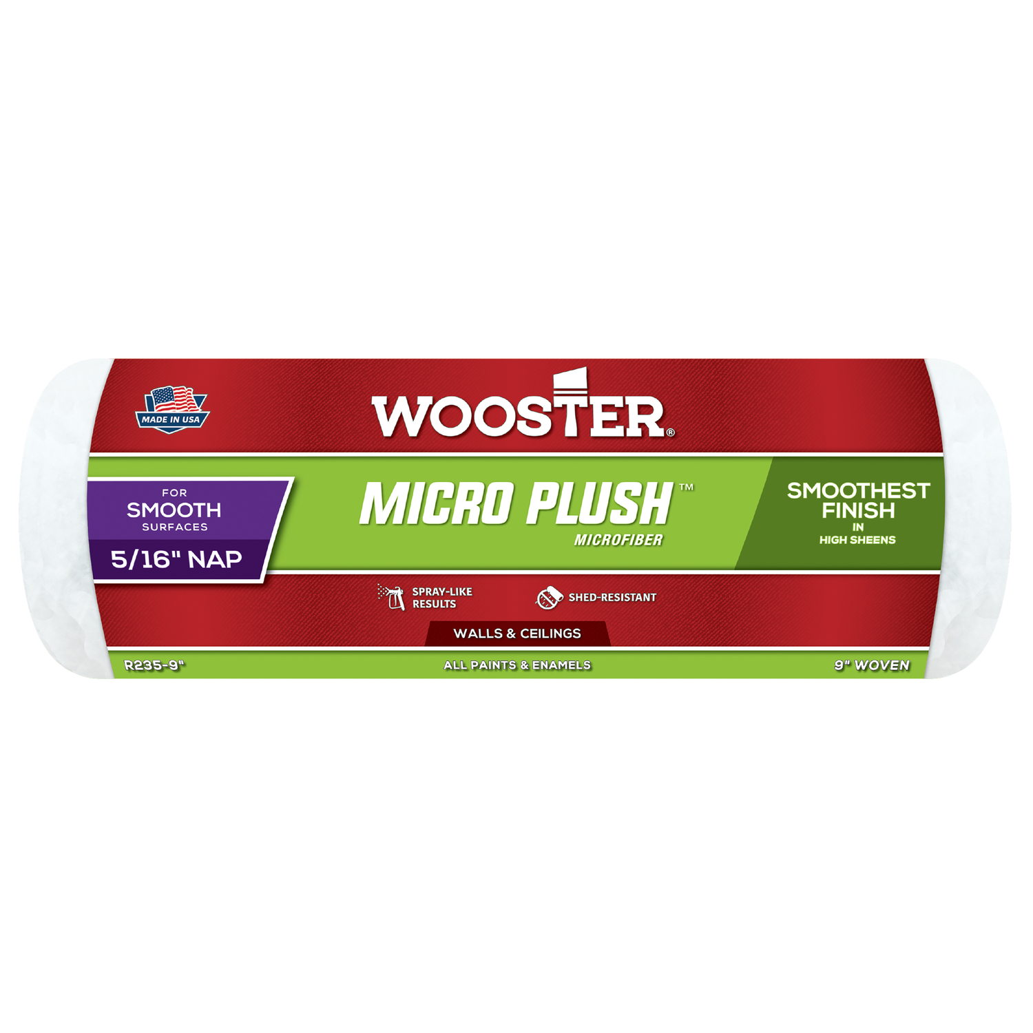 Wooster Micro Plush Microfiber 9 in. W X 5/16 in. Regular Paint Roller Cover 1 pk - Intensery
